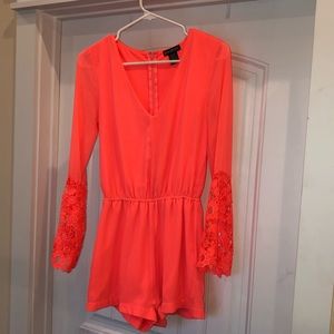 Neon bell sleeve romper